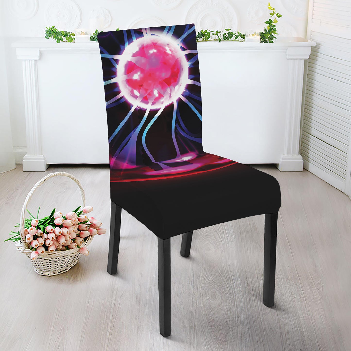 Plasma Ball Print Dining Chair Slipcover