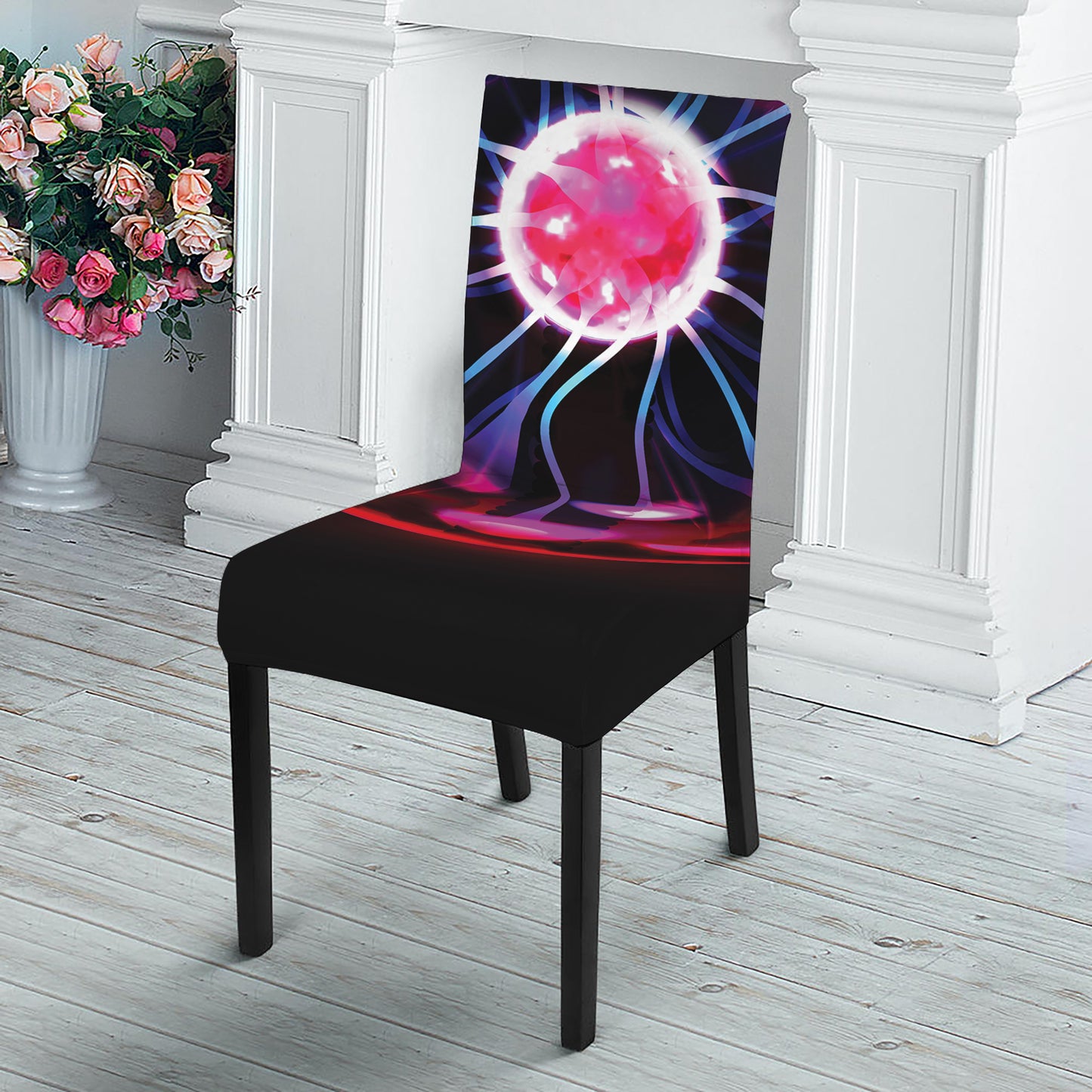 Plasma Ball Print Dining Chair Slipcover