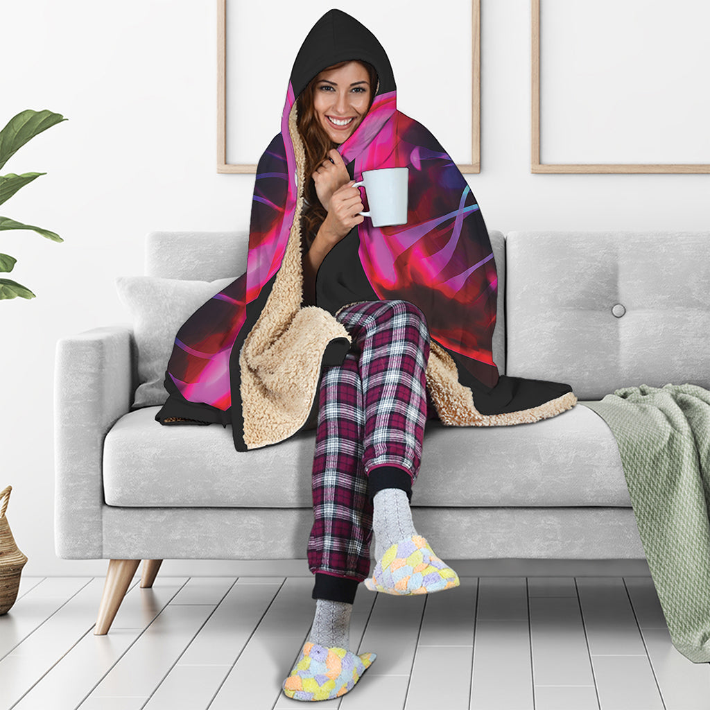 Plasma Ball Print Hooded Blanket