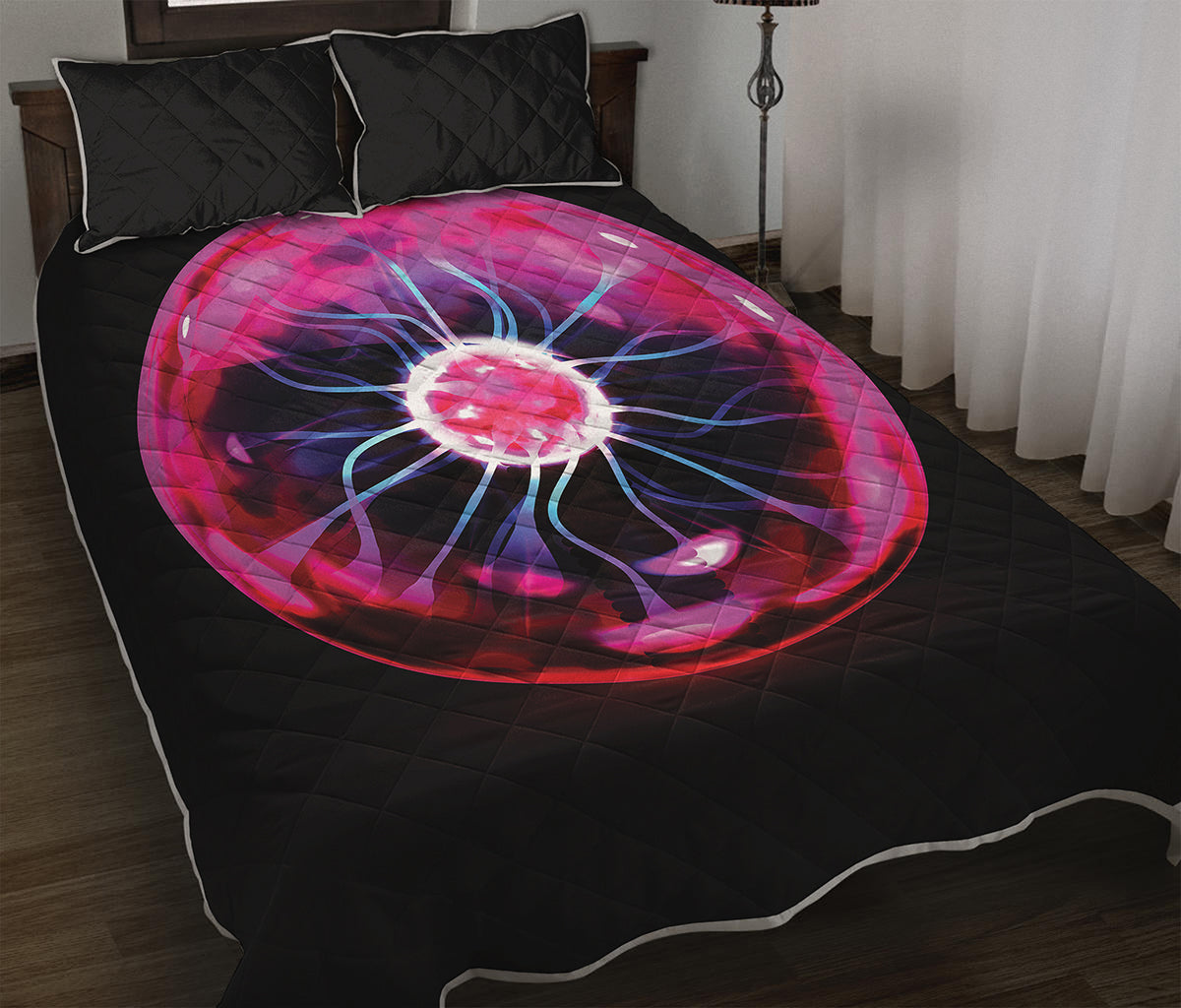Plasma Ball Print Quilt Bed Set