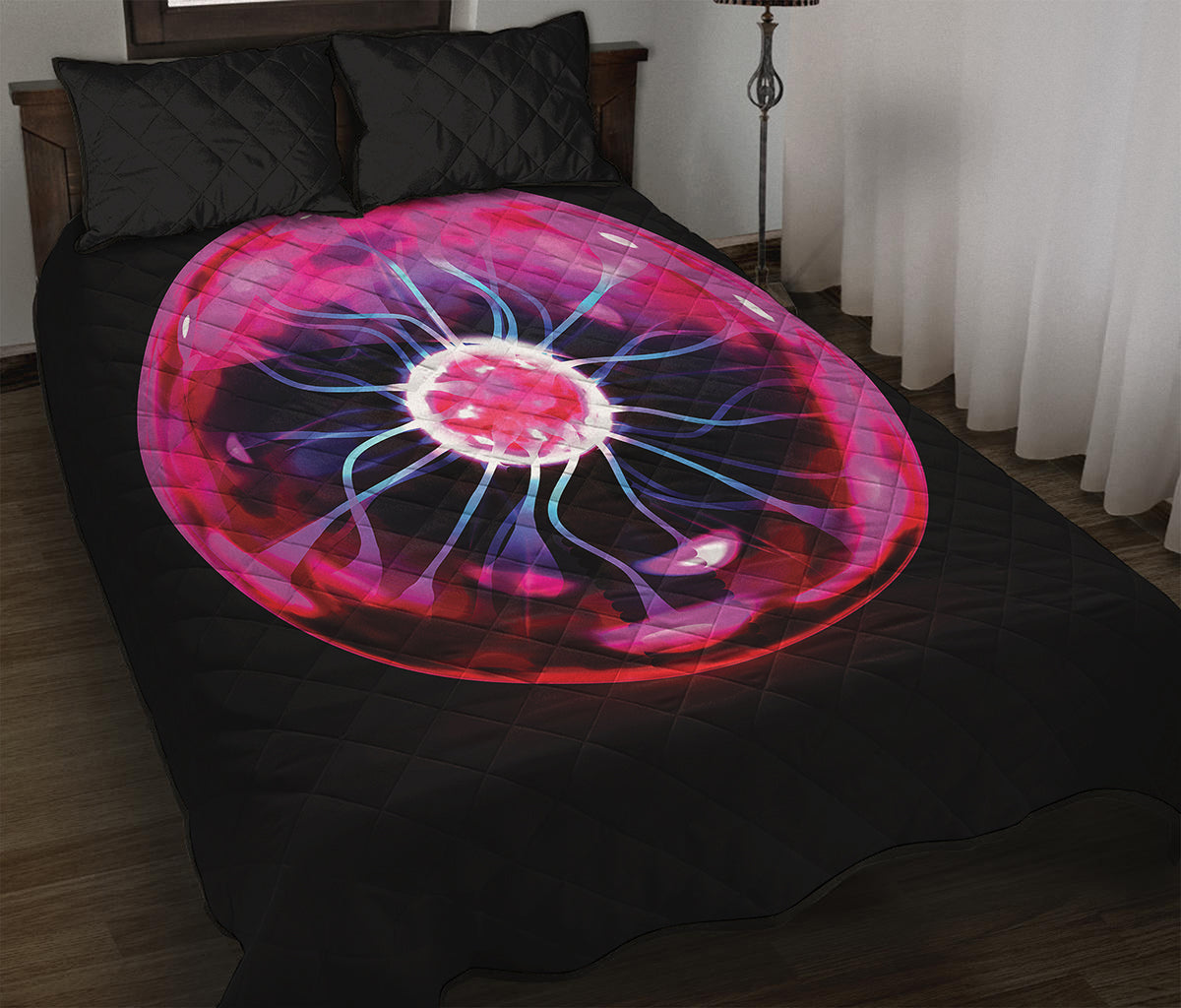 Plasma Ball Print Quilt Bed Set