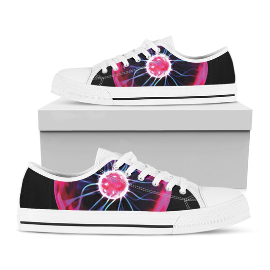Plasma Ball Print White Low Top Shoes