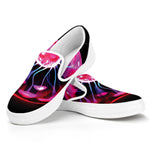 Plasma Ball Print White Slip On Shoes