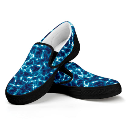 Plasma Energy Print Black Slip On Shoes
