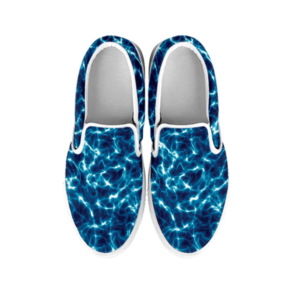 Plasma Energy Print White Slip On Shoes