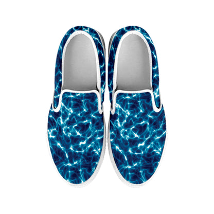 Plasma Energy Print White Slip On Shoes
