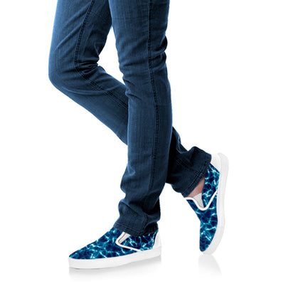 Plasma Energy Print White Slip On Shoes