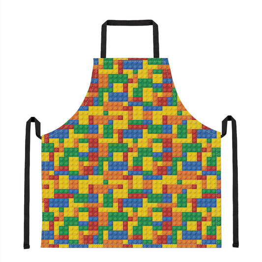 Plastic Building Blocks Pattern Print Apron