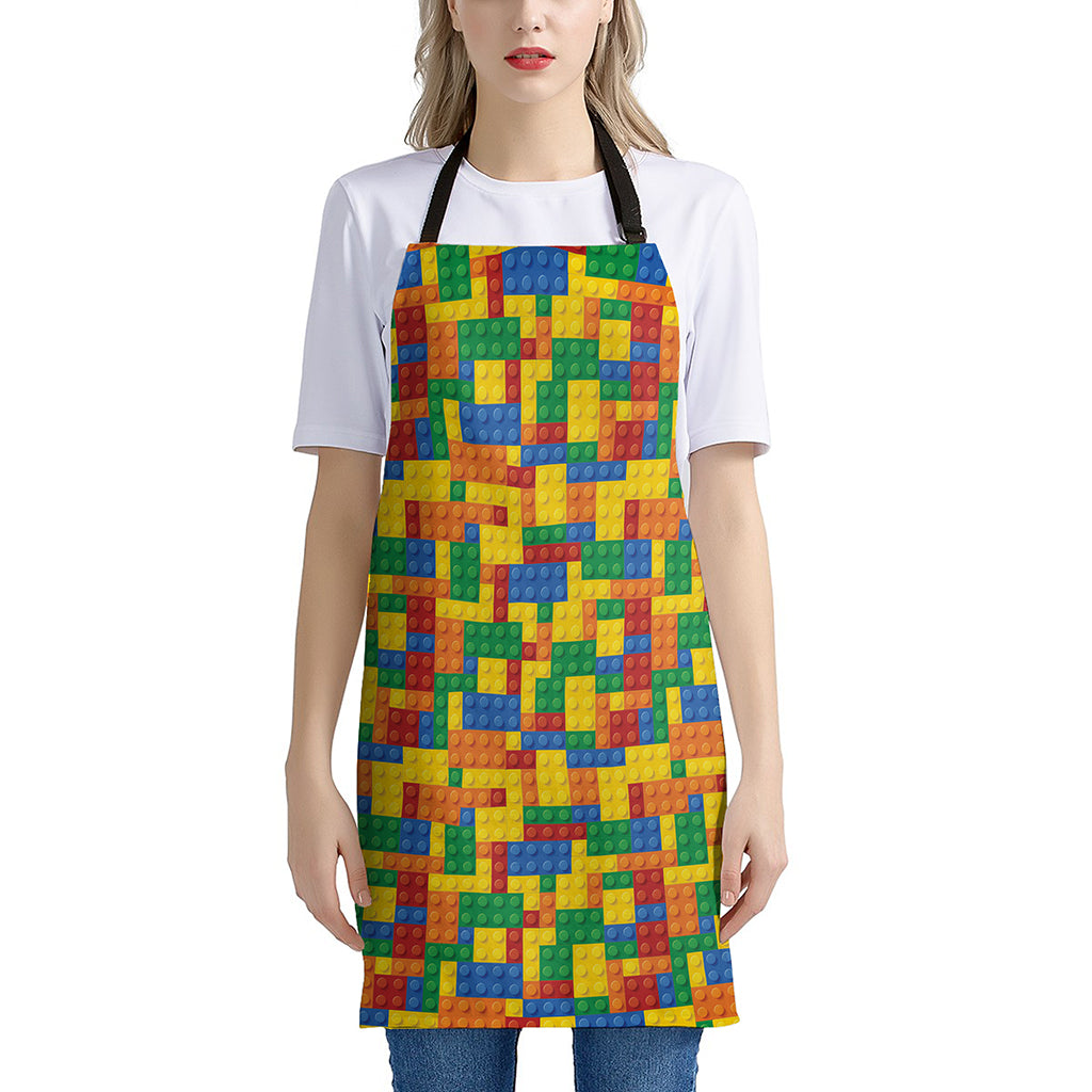 Plastic Building Blocks Pattern Print Apron