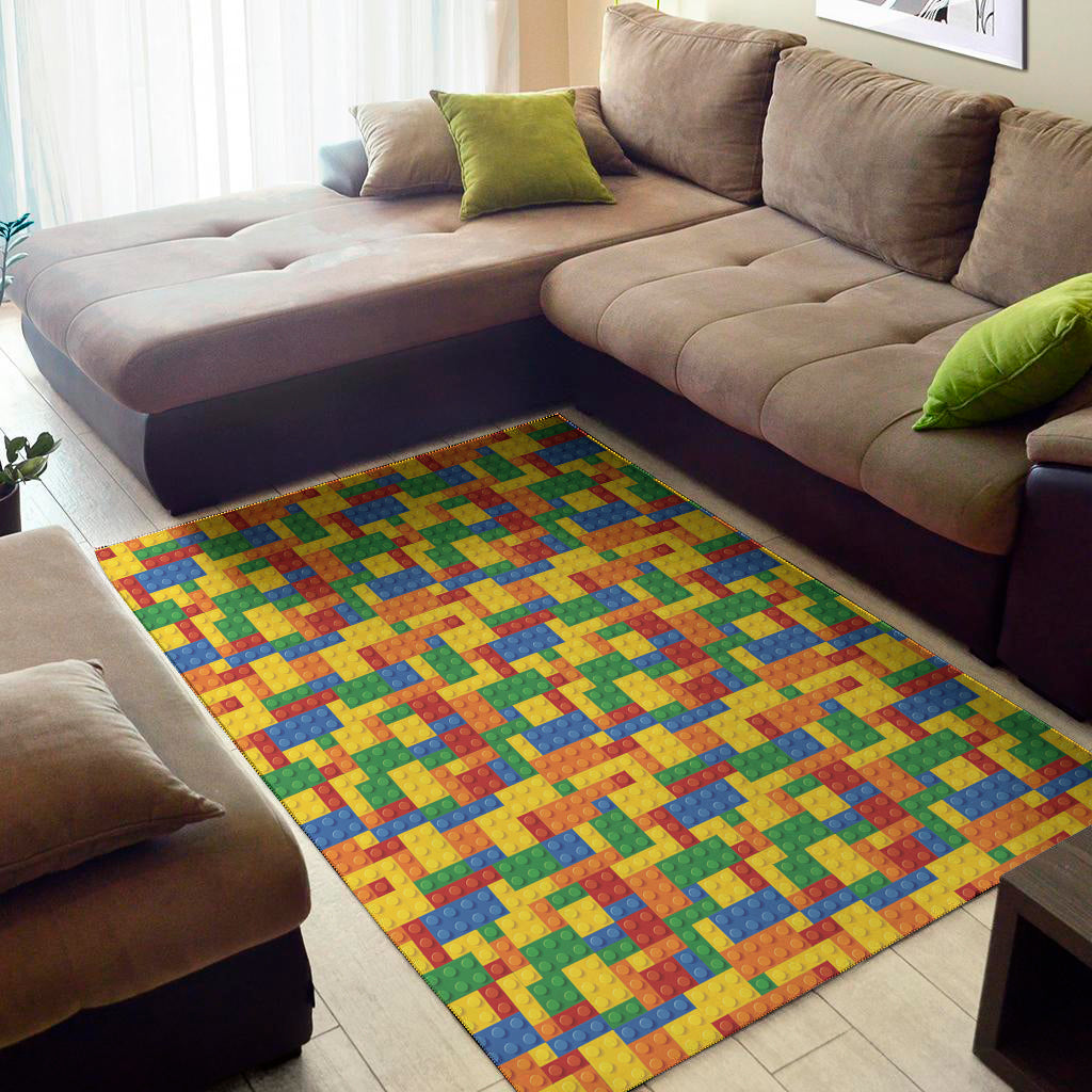 Plastic Building Blocks Pattern Print Area Rug