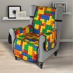 Plastic Building Blocks Pattern Print Armchair Protector