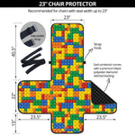 Plastic Building Blocks Pattern Print Armchair Protector