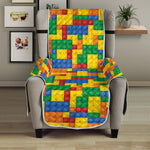 Plastic Building Blocks Pattern Print Armchair Protector