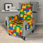 Plastic Building Blocks Pattern Print Armchair Protector