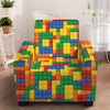 Plastic Building Blocks Pattern Print Armchair Slipcover