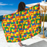 Plastic Building Blocks Pattern Print Beach Sarong Wrap