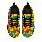 Plastic Building Blocks Pattern Print Black Sneakers