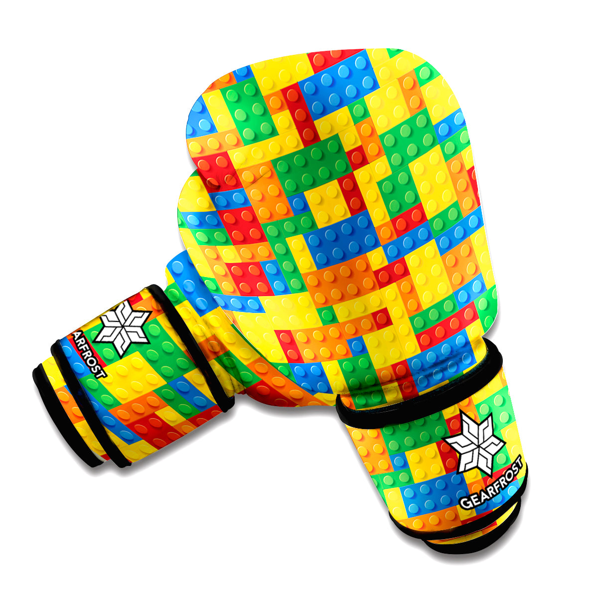 Plastic Building Blocks Pattern Print Boxing Gloves