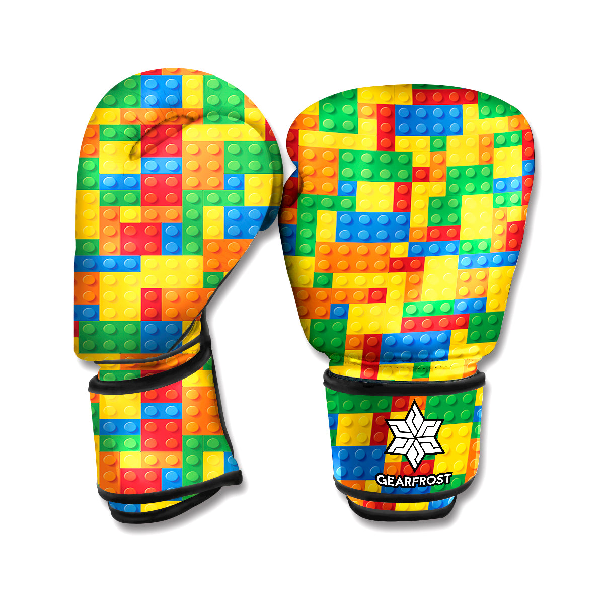 Plastic Building Blocks Pattern Print Boxing Gloves