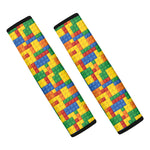 Plastic Building Blocks Pattern Print Car Seat Belt Covers