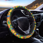 Plastic Building Blocks Pattern Print Car Steering Wheel Cover