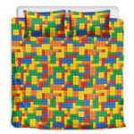 Plastic Building Blocks Pattern Print Duvet Cover Bedding Set