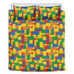 Plastic Building Blocks Pattern Print Duvet Cover Bedding Set