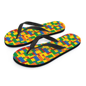 Plastic Building Blocks Pattern Print Flip Flops