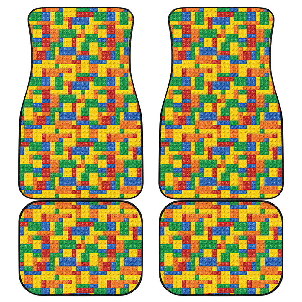 Plastic Building Blocks Pattern Print Front and Back Car Floor Mats