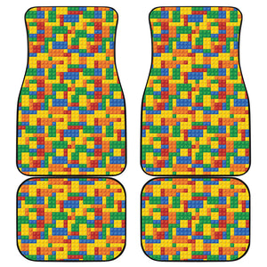 Plastic Building Blocks Pattern Print Front and Back Car Floor Mats