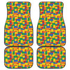 Plastic Building Blocks Pattern Print Front and Back Car Floor Mats