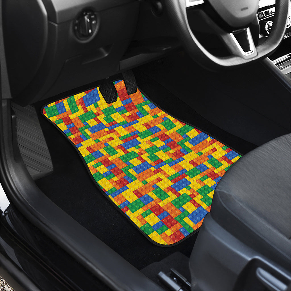 Plastic Building Blocks Pattern Print Front and Back Car Floor Mats