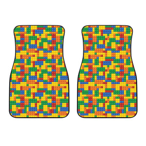 Plastic Building Blocks Pattern Print Front Car Floor Mats