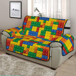 Plastic Building Blocks Pattern Print Half Sofa Protector