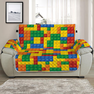 Plastic Building Blocks Pattern Print Half Sofa Protector