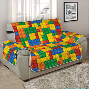 Plastic Building Blocks Pattern Print Half Sofa Protector