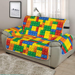 Plastic Building Blocks Pattern Print Half Sofa Protector