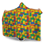 Plastic Building Blocks Pattern Print Hooded Blanket