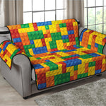 Plastic Building Blocks Pattern Print Loveseat Protector