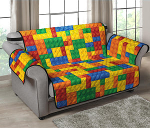 Plastic Building Blocks Pattern Print Loveseat Protector