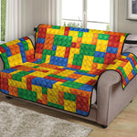 Plastic Building Blocks Pattern Print Loveseat Protector