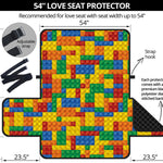 Plastic Building Blocks Pattern Print Loveseat Protector