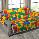 Plastic Building Blocks Pattern Print Loveseat Protector