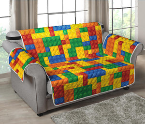 Plastic Building Blocks Pattern Print Loveseat Protector