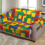 Plastic Building Blocks Pattern Print Loveseat Protector