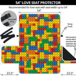 Plastic Building Blocks Pattern Print Loveseat Protector