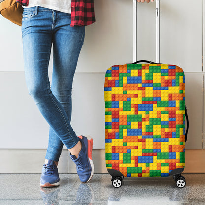 Plastic Building Blocks Pattern Print Luggage Cover