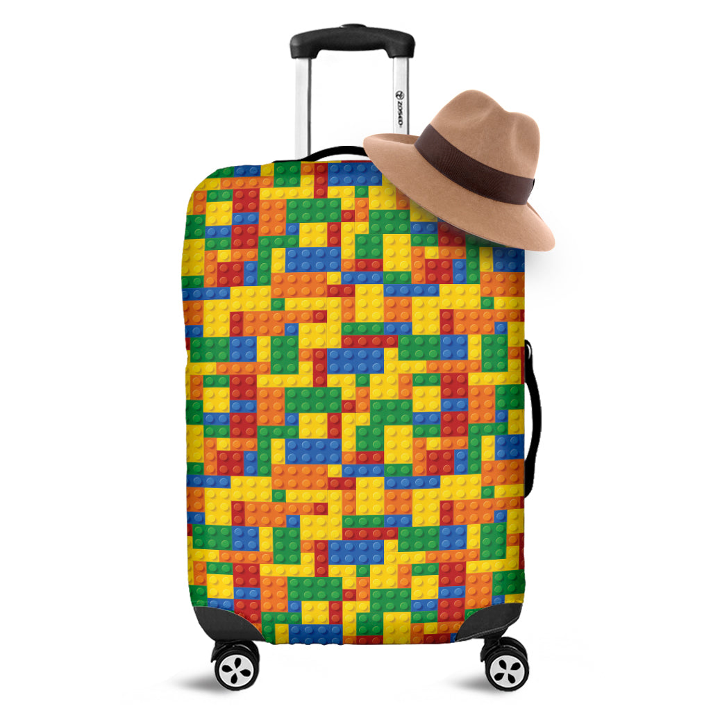 Plastic Building Blocks Pattern Print Luggage Cover