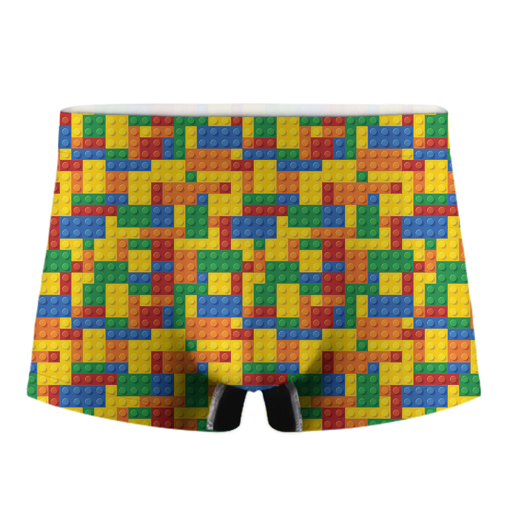 Plastic Building Blocks Pattern Print Men's Boxer Briefs