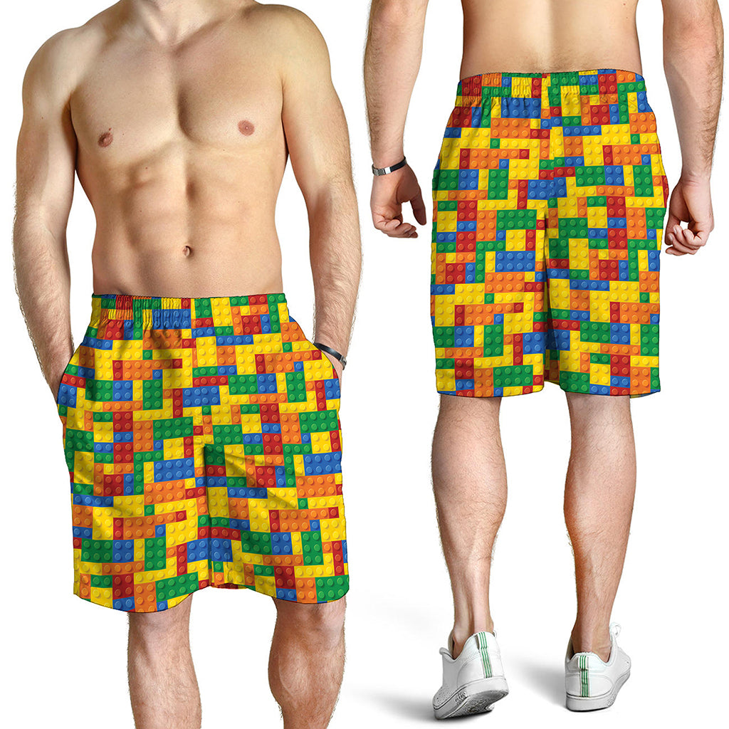 Plastic Building Blocks Pattern Print Men's Shorts